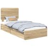 vidaXL Postel s &uacute;ložn&yacute;m prostorem se z&aacute;suvkou Sonoma dub 100 x 200 cm