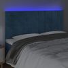 vidaXL Čelo postele s LED tmavě modr&eacute; 200x5x118/128 cm samet