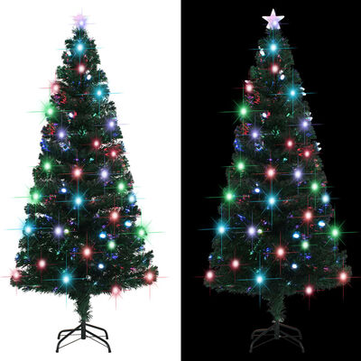 vidaXL Vánoční stromek se stojanem a LED 180 cm optické vlákno