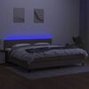 vidaXL Box spring postel s matrac&iacute; a LED taupe 200x200 cm textil