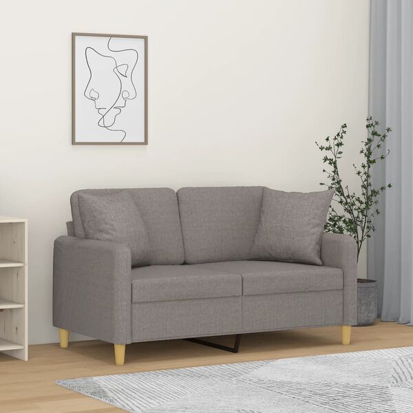 vidaXL 2m&iacute;stn&aacute; pohovka s pol&scaron;t&aacute;ři taupe 120 cm textil