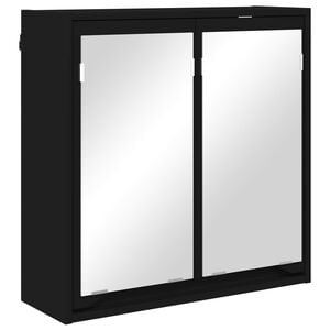vidaXL Koupelnov&aacute; zrcadlov&aacute; skř&iacute;ň s polic&iacute; Čern&aacute; 60 x 20 x 60 cm