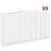 vidaXL Klenut&eacute; gabionov&eacute; ko&scaron;e 9 ks 400x50x200/220cm pozinkovan&eacute; železo