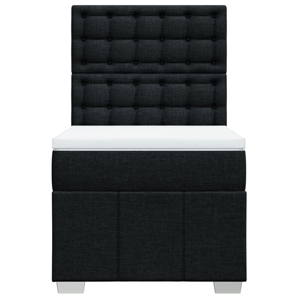 vidaXL Box spring postel s matrac&iacute; čern&aacute; 90x190 cm textil