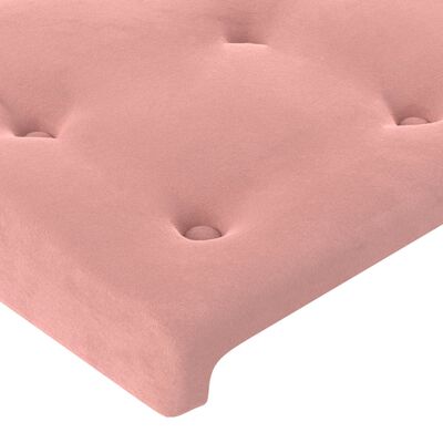 vidaXL Čelo postele s LED růžové 144x5x78/88 cm samet