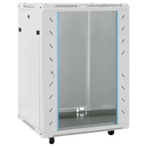 vidaXL 15U S&iacute;ťov&aacute; rozvodn&aacute; skř&iacute;ň otočn&eacute; nožičky 19" IP20 60x45x86 cm
