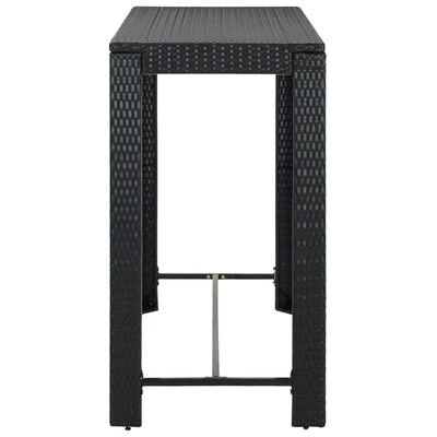 vidaXL Zahradní barový stůl černý 140,5 x 60,5 x 110,5 cm polyratan