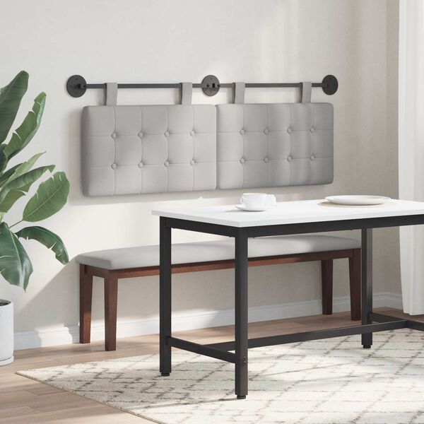 vidaXL Z&aacute;věsn&aacute; čeln&iacute; deska Oblačno &scaron;ed&aacute; 150 x 55 x 5 cm textil