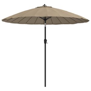 vidaXL Zahradn&iacute; slunečn&iacute;k s hlin&iacute;kovou tyč&iacute; 250 cm taupe