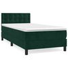 vidaXL Box spring postel s matrac&iacute; tmavě zelen&aacute; 90x190 cm samet