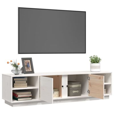 vidaXL TV skříňka bílá 156 x 40 x 40 cm masivní borové dřevo