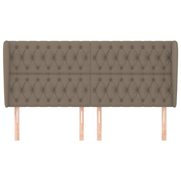 vidaXL Čelo postele typu u&scaron;&aacute;k taupe 183x23x118/128 cm textil