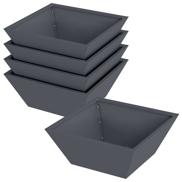 vidaXL Zahradn&iacute; pěstebn&iacute;k 5 pcs Antracit 40 x 40 x 15 cm