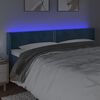 vidaXL Čelo postele s LED tmavě modr&eacute; 183 x 16 x 78/88 cm samet