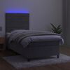 vidaXL Box spring postel s matrac&iacute; a LED světle &scaron;ed&aacute; 80 x 200 cm samet
