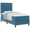 vidaXL Postel s boxspringem s matrac&iacute; Tmavě modr&aacute; 90 x 190 cm samet