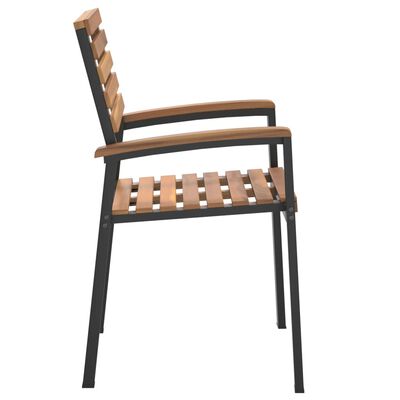 vidaXL Stohovatelné zahradní židle 2 ks masivní akáciové dřevo a kov