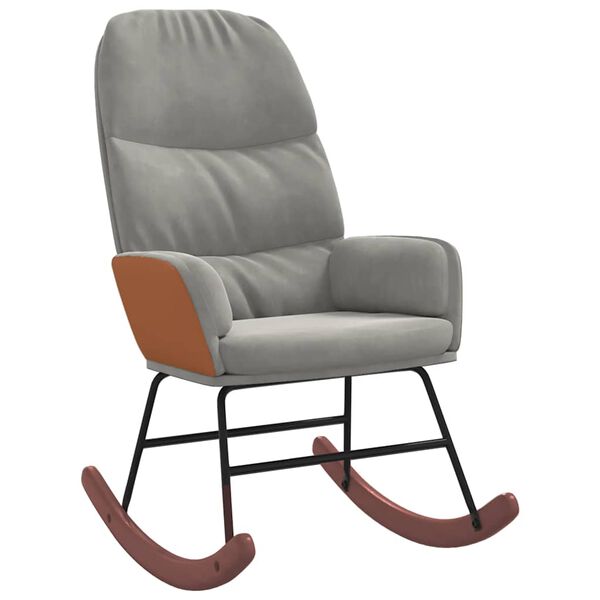 vidaXL Houpac&iacute; křeslo světle &scaron;ed&eacute; samet