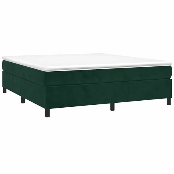 vidaXL Box spring postel s matrac&iacute; tmavě zelen&aacute; 180x200 cm samet