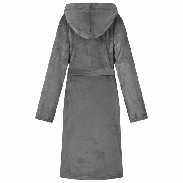 vidaXL Koupac&iacute; pl&aacute;&scaron;ť s kapuc&iacute; Tmavě &scaron;ed&aacute; s Flanel