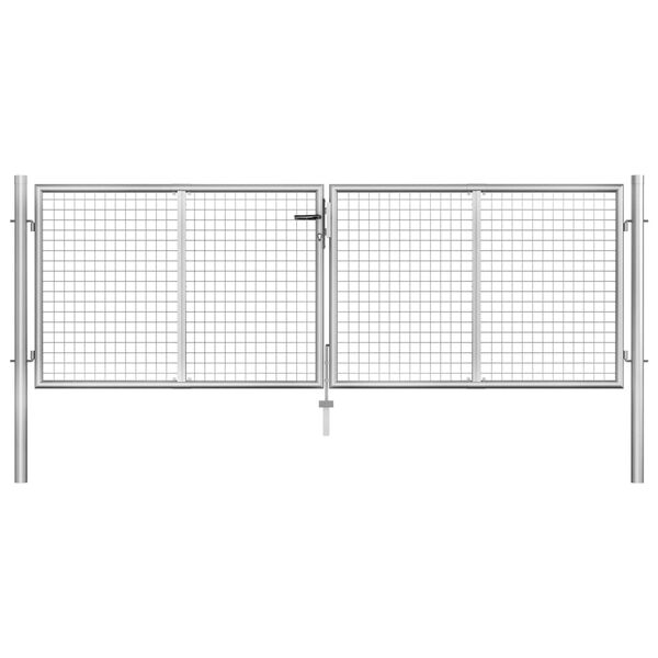 vidaXL Zahradn&iacute; branka pozinkovan&aacute; ocel 300 x 75 cm stř&iacute;brn&aacute;