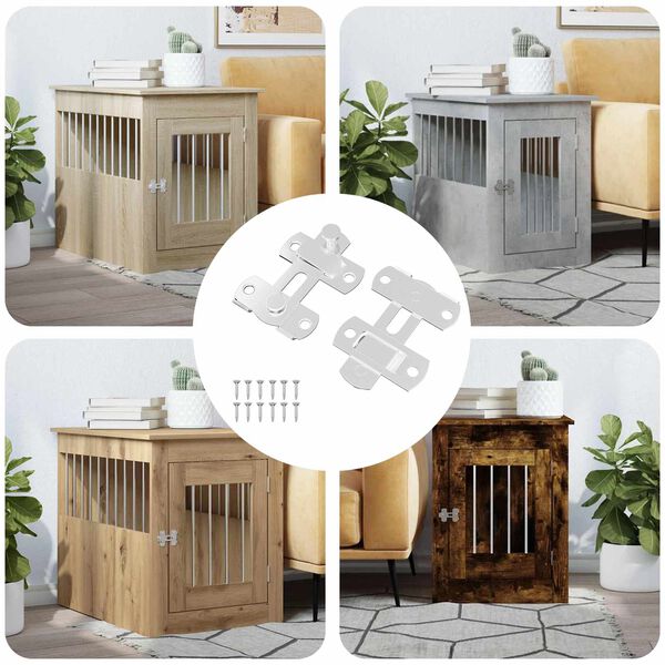 vidaXL Z&aacute;mek na dveře 2 pcs Stř&iacute;brn&aacute; 70 x 8 mm Ocel