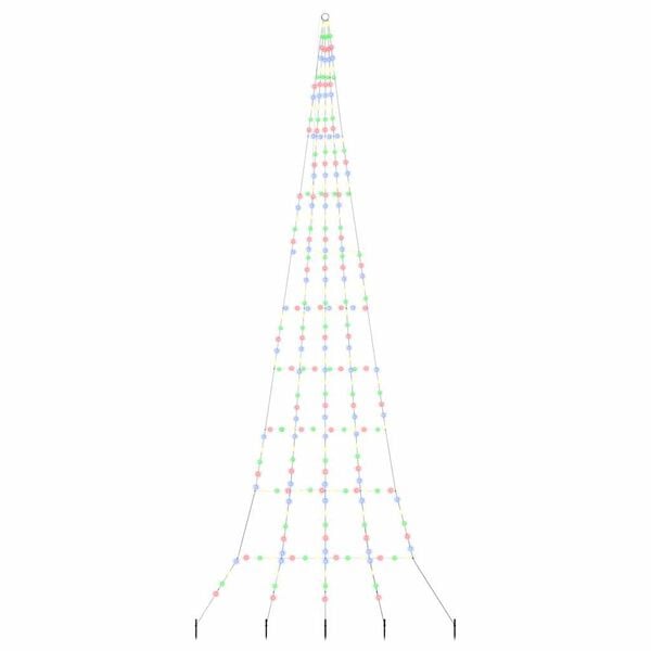 vidaXL LED v&aacute;nočn&iacute; stromeček se zemn&iacute;mi hroty V&iacute;cebarevn&yacute; 511 cm kov