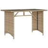 vidaXL Zahradn&iacute; stůl se skleněnou deskou b&eacute;žov&yacute; 110x68x70 cm polyratan