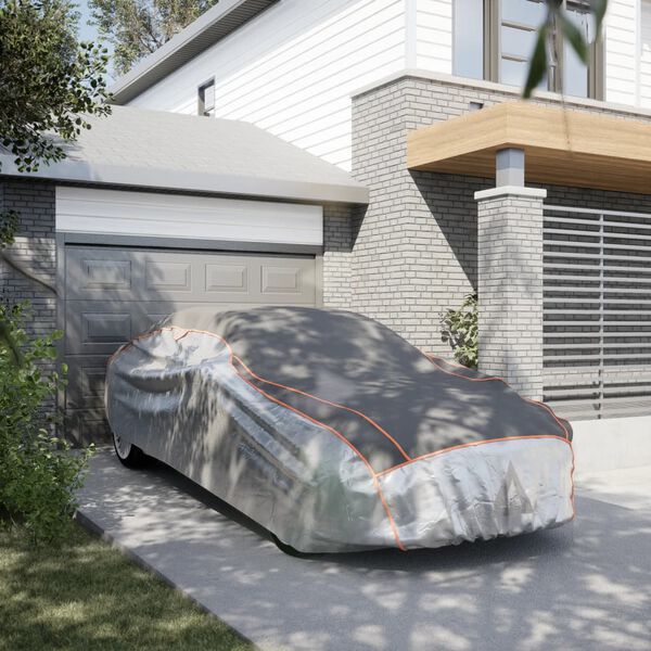 vidaXL Autopotah pro sedan proti kroup&aacute;m cel&yacute; XXL &scaron;ed&yacute; a stř&iacute;brn&yacute;