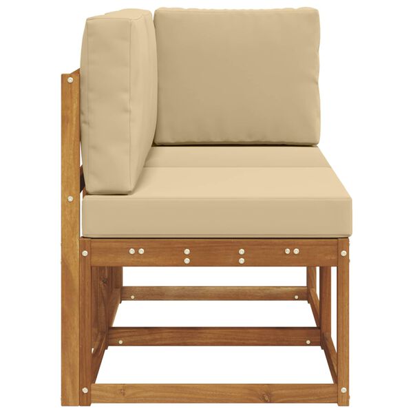 vidaXL Venkovn&iacute; prostředn&iacute; a rohov&aacute; pohovka 2 Kus Přirozen&aacute; a B&eacute;žov&aacute;