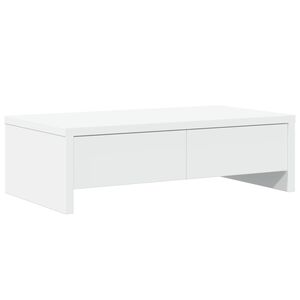 vidaXL Stojan na monitor se z&aacute;suvkami b&iacute;l&yacute; 50 x 27 x 15 cm kompozit