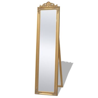 vidaXL Volně stojící zrcadlo barokní styl 160 x 40 cm zlaté