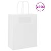 vidaXL Pap&iacute;rov&eacute; ta&scaron;ky 250 ks s uchy B&iacute;l&aacute; 18x8x22 cm