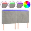 vidaXL Čelo postele s LED světle &scaron;ed&eacute; 160x5x118/128 cm samet