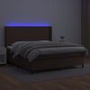 vidaXL Box spring postel s matrac&iacute; a LED hněd&aacute; 180x200 cm uměl&aacute; kůže