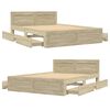vidaXL Rám postele s čelem dub sonoma 135 x 190 cm kompozitní dřevo