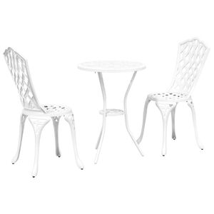 vidaXL Zahradn&iacute; bistro set 3 ks B&iacute;l&aacute; Hlin&iacute;k