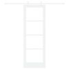 vidaXL Posuvné dveře Bílá 73,5 x 211 cm Masivní borové dřevo a sklo