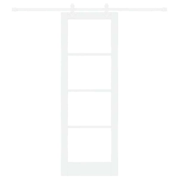vidaXL Posuvné dveře Bílá 73,5 x 211 cm Masivní borové dřevo a sklo