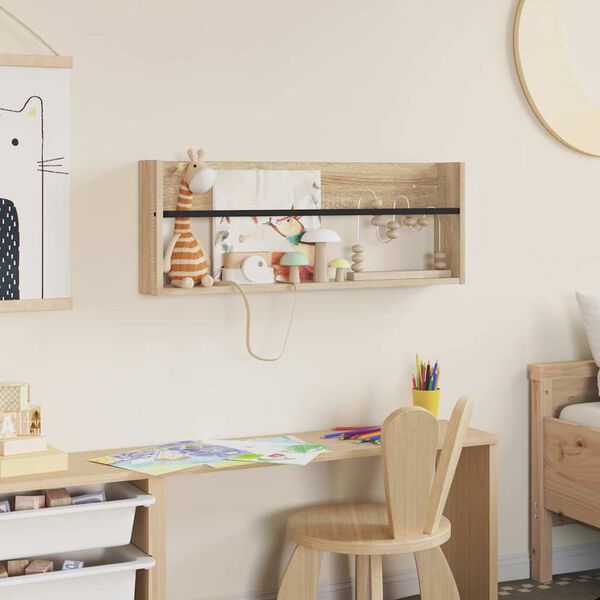 vidaXL Reg&aacute;l na časopisy Sonoma dub 80 x 12 x 30 cm kompozitn&iacute; dřevo