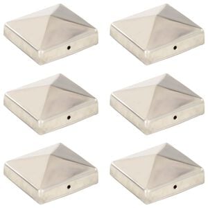 vidaXL Krytky na plotov&eacute; sloupky ve tvaru stř&iacute;&scaron;ky 6 ks nerez 81x81 mm