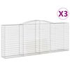 vidaXL Klenut&eacute; gabionov&eacute; ko&scaron;e 3 ks 400x50x160/180cm pozinkovan&eacute; železo