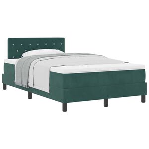 vidaXL Postel s boxspringem s matrac&iacute; Tmavě zelen&aacute; 120 x 190 cm samet