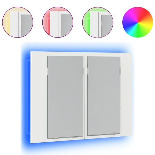 vidaXL LED koupelnová skříňka se zrcadlem bílá 60 x 12 x 45 cm akryl