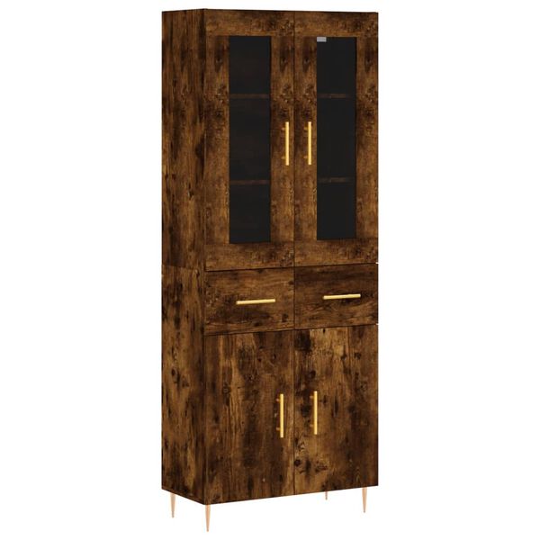 vidaXL Skříň highboard kouřový dub 69,5 x 34 x 180 cm kompozitní dřevo