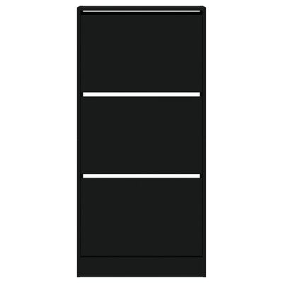 vidaXL Botník černý 60 x 21 x 125,5 cm kompozitní dřevo