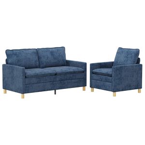 vidaXL Set pohovek 2 ks Modr&aacute; Polyester
