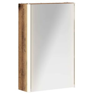vidaXL Koupelnov&aacute; zrcadlov&aacute; skř&iacute;ň Star&eacute; dřevo 33 x 11,5 x 50 cm