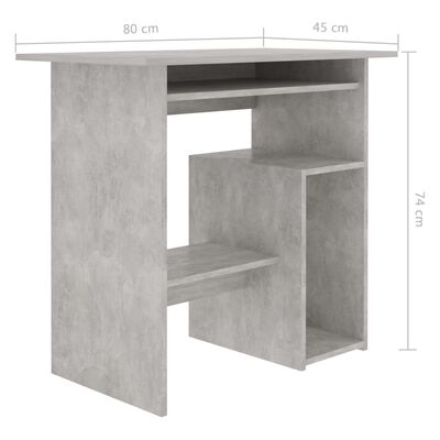vidaXL Psací stůl betonově šedý 80 x 45 x 74 cm dřevotříska