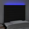 vidaXL Čelo postele s LED čern&eacute; 100x5x118/128 cm textil